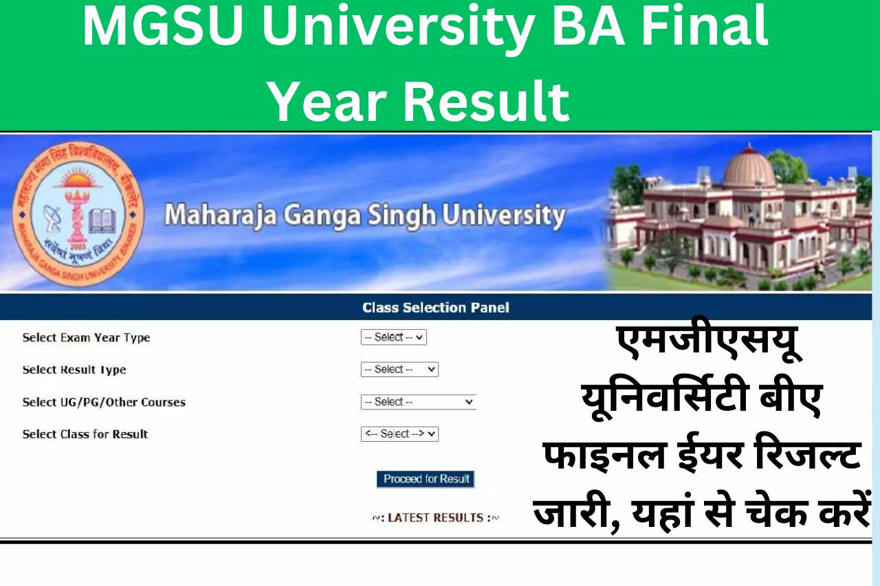MGSU University BA Final Year Result 2023