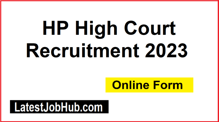 HP High Court Recruitment 2023
