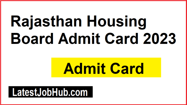 Rajasthan Housing Board Admit Card 2023