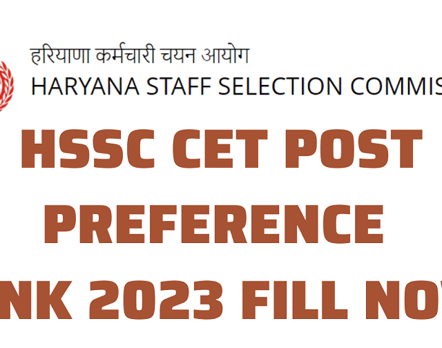 HSSC CET Post Preference New Notice 2023