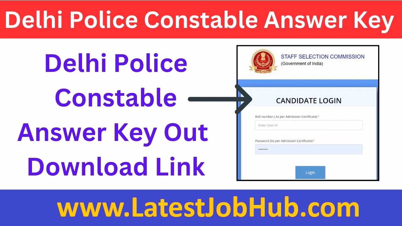 Delhi Police Constable Answer Key 2023 Download Link