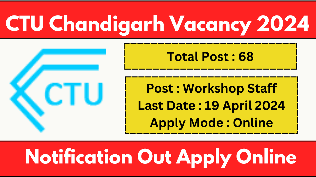 Chandigarh CTU Workshop Staff Vacancy 2024
