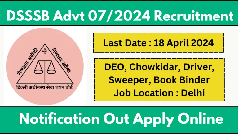 DSSSB Advt 7/2024