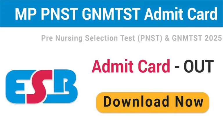MPESB Nursing PNST and GNMTST Admit Card