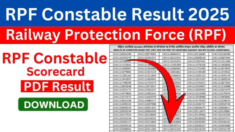 Railway RPF Constable Result 2025