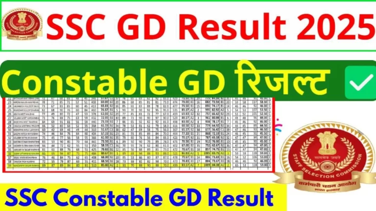 SSC Constable GD Result 2025