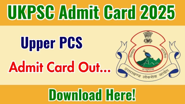 UKPSC Upper PCS Pre Admit Card 2025