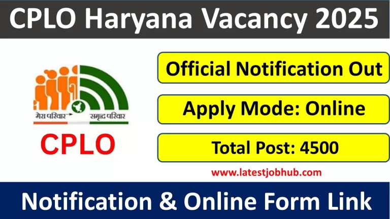 CPLO Haryana Vacancy 2025