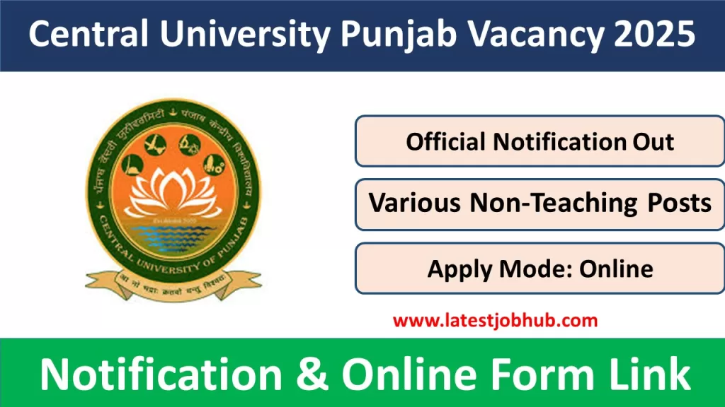 Central University Punjab Vacancy 2025