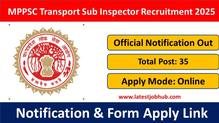 MPPSC Transport Sub Inspector Recruitment 2025
