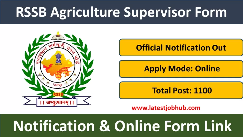 RSSB Agriculture Supervisor Recruitment 2025