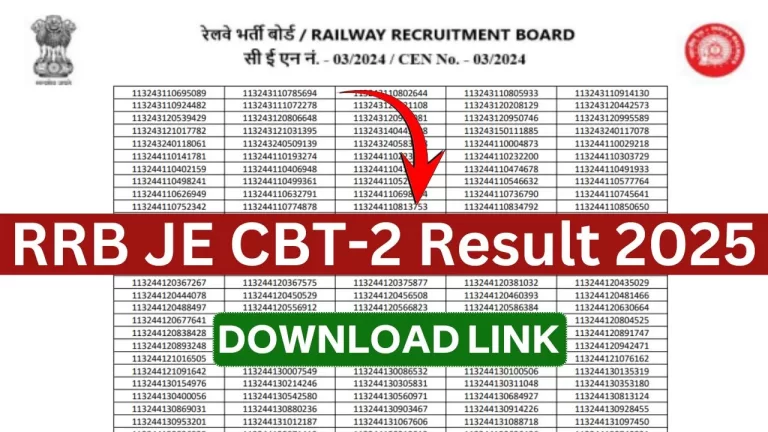 Railway RRB JE Stage II Result 2025
