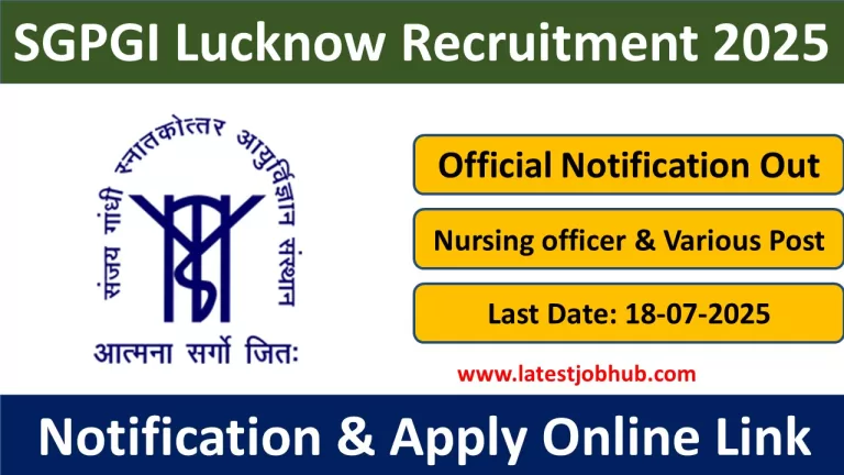 SGPGI Lucknow Recruitment 2025