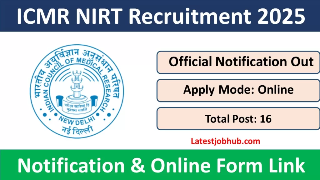 ICMR NIRT Recruitment 2025