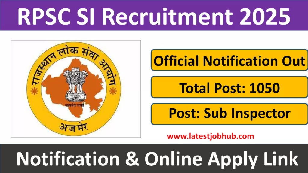 RPSC SI Recruitment 2025