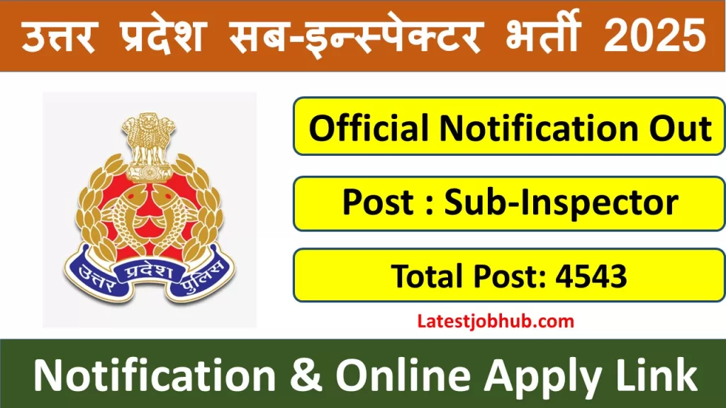 UP Police SI Vacancy 2025