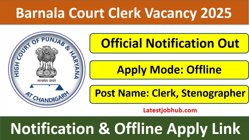 Punjab Court Clerk & Stenographer Vacancy 2025